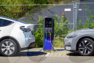 Electric Vehicles Charging At Public Station