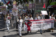 Protesters In Seoul Urge U.S. To Halt Wars In Palestine And Iran, Condemn Israeli Attacks