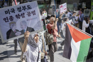 Protesters In Seoul Urge U.S. To Halt Wars In Palestine And Iran, Condemn Israeli Attacks