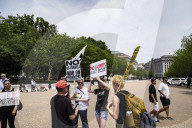 Protesters Out Side The White House Protesting  The US Booming Of IRAN 