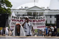 Protesters Out Side The White House Protesting  The US Booming Of IRAN 
