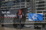 Tel Aviv puts up Trump banner