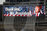 Tel Aviv puts up Trump banner