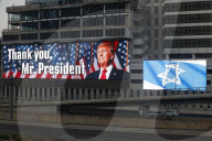 Tel Aviv puts up Trump banner