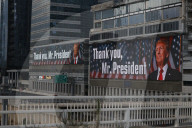 Tel Aviv puts up Trump banner