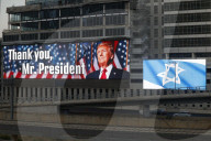 Tel Aviv puts up Trump banner