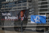 Tel Aviv puts up Trump banner