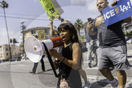 Anti-ICE Dodgers Protest