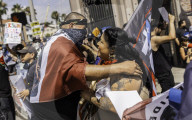 Anti-ICE Dodgers Protest