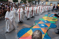 Corpus Christi Procession In Barcelona.