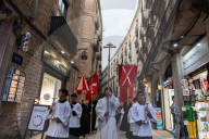 Corpus Christi Procession In Barcelona.