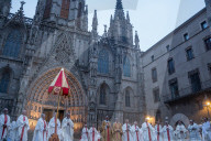 Corpus Christi Procession In Barcelona.