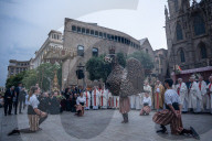Corpus Christi Procession In Barcelona.