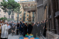 Corpus Christi Procession In Barcelona.