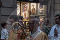 Corpus Christi Procession In Barcelona.