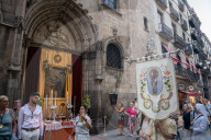 Corpus Christi Procession In Barcelona.