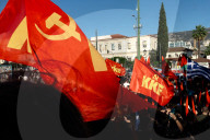 Motorbike Protest Greek Communist Party (KKE)