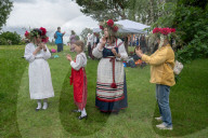 The Celebration Of The Ingrian Finns' Holiday Juhannus Took Place In The Village Of Kolbino In The Leningrad Region Of Russia