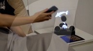 Streaming speaker displays 3D holograms