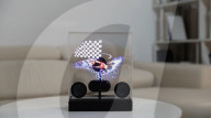Streaming speaker displays 3D holograms