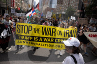 Anti-War Protesters Gather For Manhattan Rally And March Following U.S. Strikes On Iran 