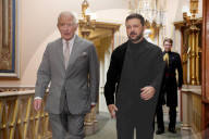 King Charles with Volodymyr Zelensky at Windsor Castle