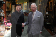 King Charles with Volodymyr Zelensky at Windsor Castle