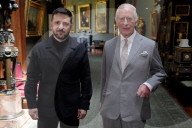 King Charles with Volodymyr Zelensky at Windsor Castle