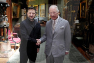 King Charles with Volodymyr Zelensky at Windsor Castle