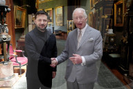 King Charles with Volodymyr Zelensky at Windsor Castle