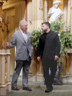 King Charles with Volodymyr Zelensky at Windsor Castle