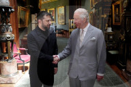 King Charles with Volodymyr Zelensky at Windsor Castle