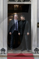 Keir Starmer welcomes Volodymyr Zelenskyy to No.10 in London, UK.