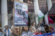 Protest Against NATO Military Spending Increase in Brussels, Belgium
