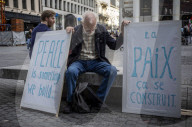 Protest Against NATO Military Spending Increase in Brussels, Belgium