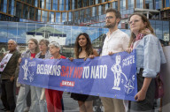 Protest Against NATO Military Spending Increase in Brussels, Belgium