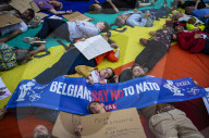 Protest Against NATO Military Spending Increase in Brussels, Belgium