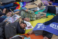 Protest Against NATO Military Spending Increase in Brussels, Belgium