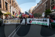 Attack On Iran, Sit-in Protest At The US Embassy In Rome.