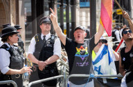 Stop The Hate pro Israel rally countering the Palestine Solidarity Campaign regular march through London, UK.