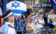 Stop The Hate pro Israel rally countering the Palestine Solidarity Campaign regular march through London, UK.