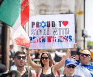 Stop The Hate pro Israel rally countering the Palestine Solidarity Campaign regular march through London, UK.