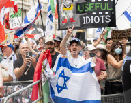 Stop The Hate pro Israel rally countering the Palestine Solidarity Campaign regular march through London, UK.
