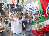 Stop The Hate pro Israel rally countering the Palestine Solidarity Campaign regular march through London, UK.