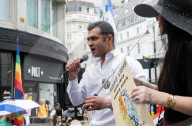 Stop The Hate pro Israel rally countering the Palestine Solidarity Campaign regular march through London, UK.
