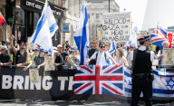 Stop The Hate pro Israel rally countering the Palestine Solidarity Campaign regular march through London, UK.