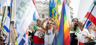 Stop The Hate pro Israel rally countering the Palestine Solidarity Campaign regular march through London, UK.