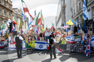 Stop The Hate pro Israel rally countering the Palestine Solidarity Campaign regular march through London, UK.