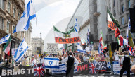 Stop The Hate pro Israel rally countering the Palestine Solidarity Campaign regular march through London, UK.