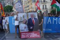 Protest Against USA In Naples, Trump And Meloni Photo Burned